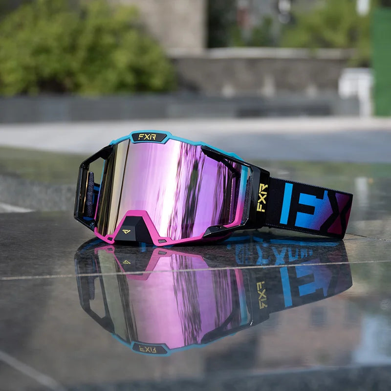 FXR Motorcycle Glasses Double Layer Anti Fog Lens Motocross Goggles Dirt Bike ATV Ski Goggles Moto Outdoor Cycling Sunglasses