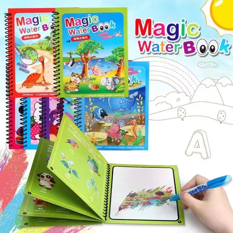 pcs Magical Book Water Drawing Montessori Toys Reusable Coloring Book Magic Water Drawing Book Sensory Early Education Toys