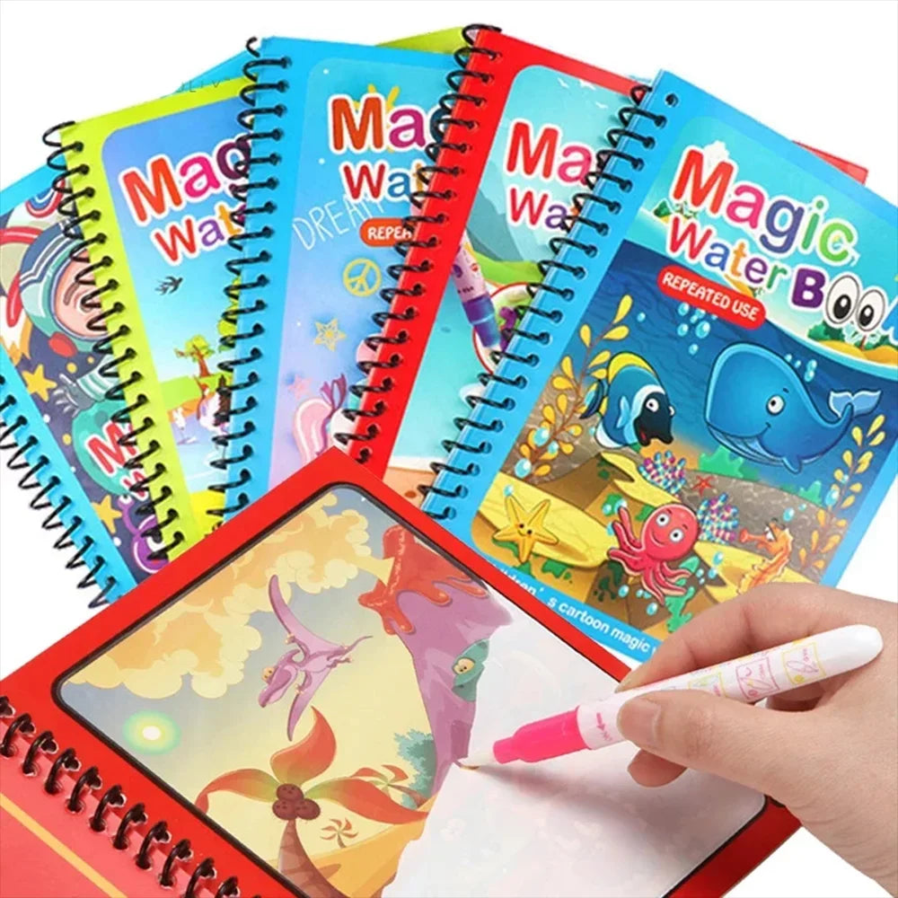 pcs Magical Book Water Drawing Montessori Toys Reusable Coloring Book Magic Water Drawing Book Sensory Early Education Toys