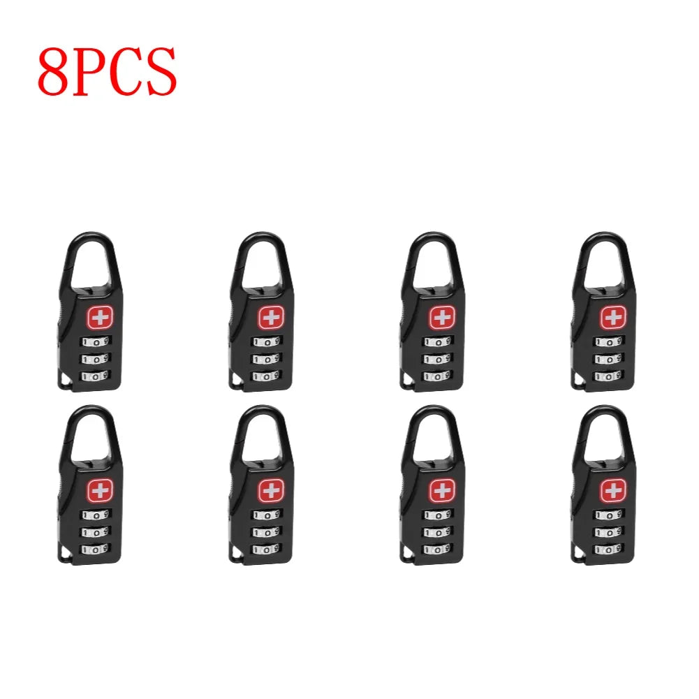 -PCS Portable Alloy Lock Padlock Outdoor Travel Luggage Zipper Backpack Handbag Safe Anti-theft Combination Code Number Lock