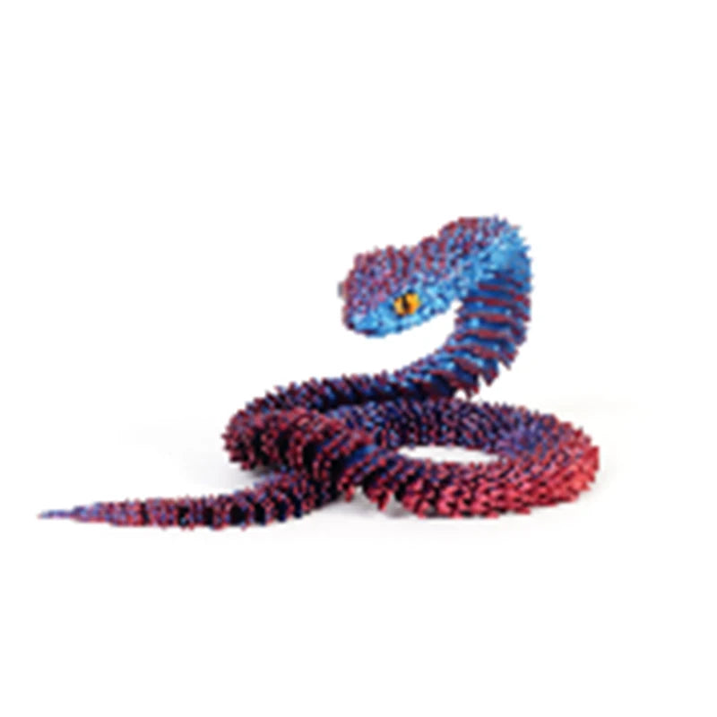 3D Printed Snake Decoration Colorful Model 3D Printed Animals Creative Toy Desk Accessories Room Decor Table Ornament 3 Sizes - Zecs shopping