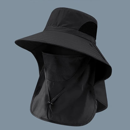 Summer UV Protection Fishing Hat – Wide Brim Neck Flap Sun Hat for Hiking & Camping