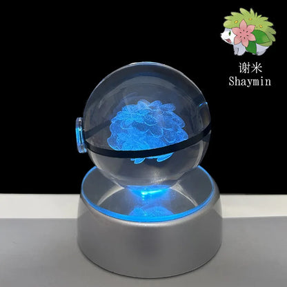 Pokemon 3D Crystal Ball LED Night Light – Pikachu, Gengar, Eevee & Mewtwo Collectible Lamp