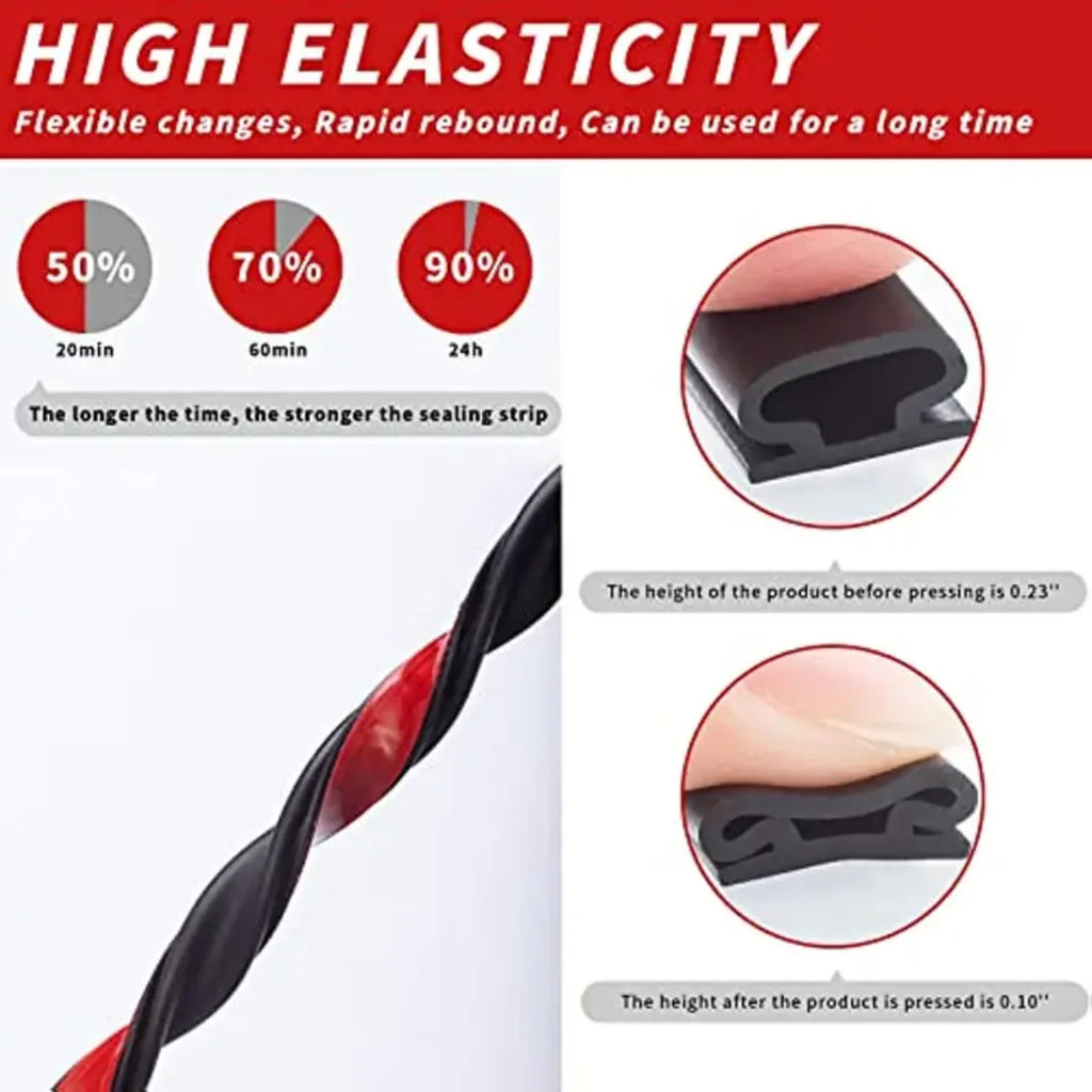 pc Weather Stripping Door Seal Window And Door Door Seal Strip Soundproofing Self-Adhesive Backing D-Shape Door Weather Strip