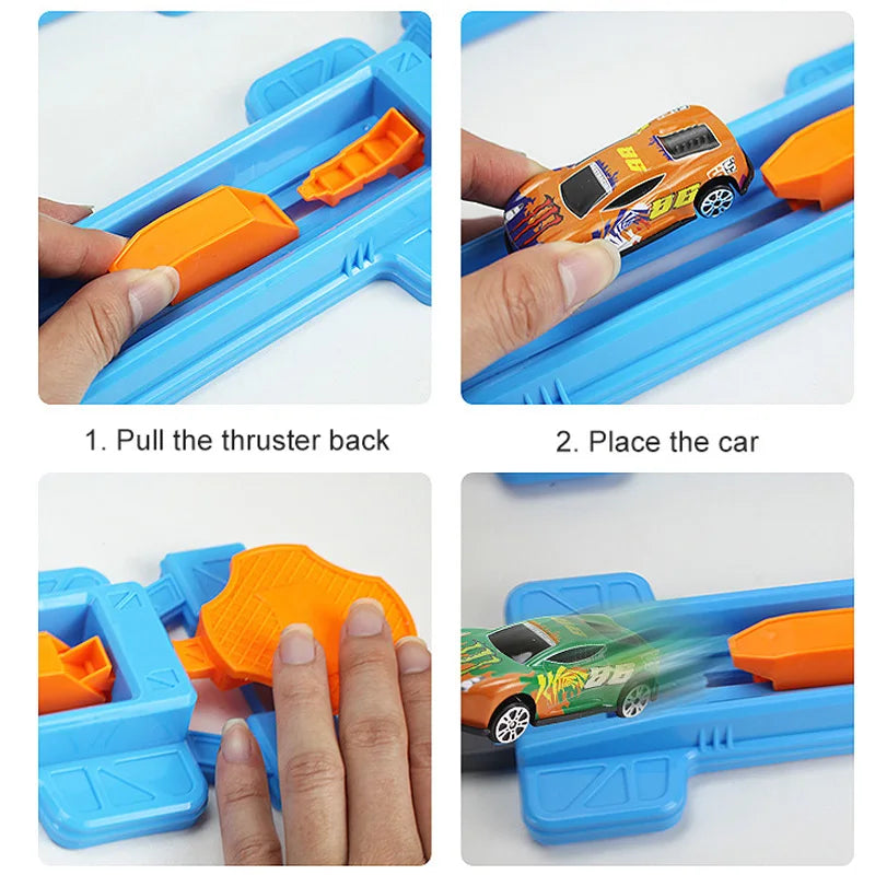 Mini Railway Racing Track Interactive Diecast Car Play Set for Kids