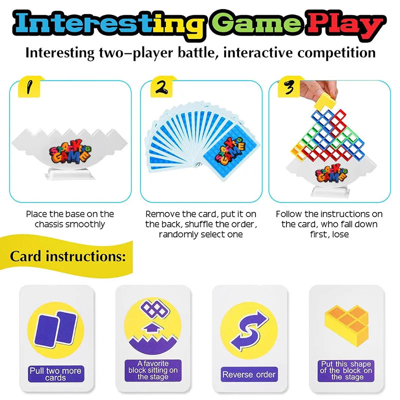 Balance Stacking Board Games Buliding Blocks Adults Kids Tower Block Bricks Toys For Boys Girls Puzzle Toy Family Parties Games Fun Gift for Kids & Family