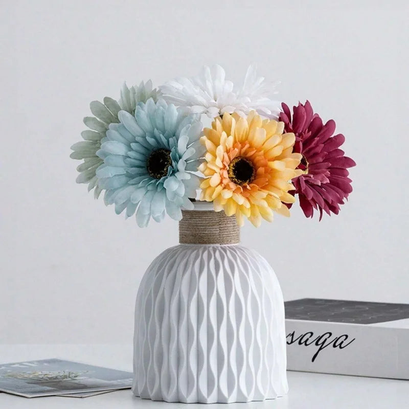 1/2Pcs Water Ripple Vase Rope Plastic Flower Pot Arrangement Modern Nordic Style Home Living Room Desktop Decoration Ornament - Zecs shopping