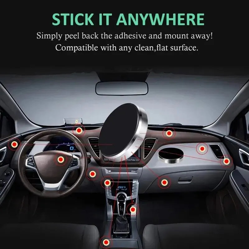 Magnetic Phone Car Holder Stand Universal Magnetic Mount Bracket Stick on Car Dashboard Wall for iPhone Samsung Xiaomi Huawei - Zecs shopping