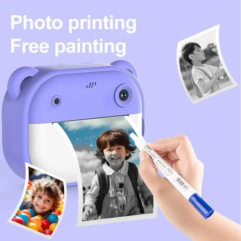 Kids Digital Instant Camera Thermal Photo & Video Toy with GB Memory