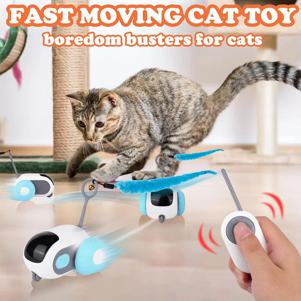 Smart Cat Toy 2 Modes Automatic Moving Remote Controlled Toy Car for Cats Dogs Interactive Playing Kitten Training Pet Supplies - Zecs shopping