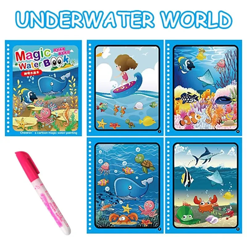 pcs Magical Book Water Drawing Montessori Toys Reusable Coloring Book Magic Water Drawing Book Sensory Early Education Toys