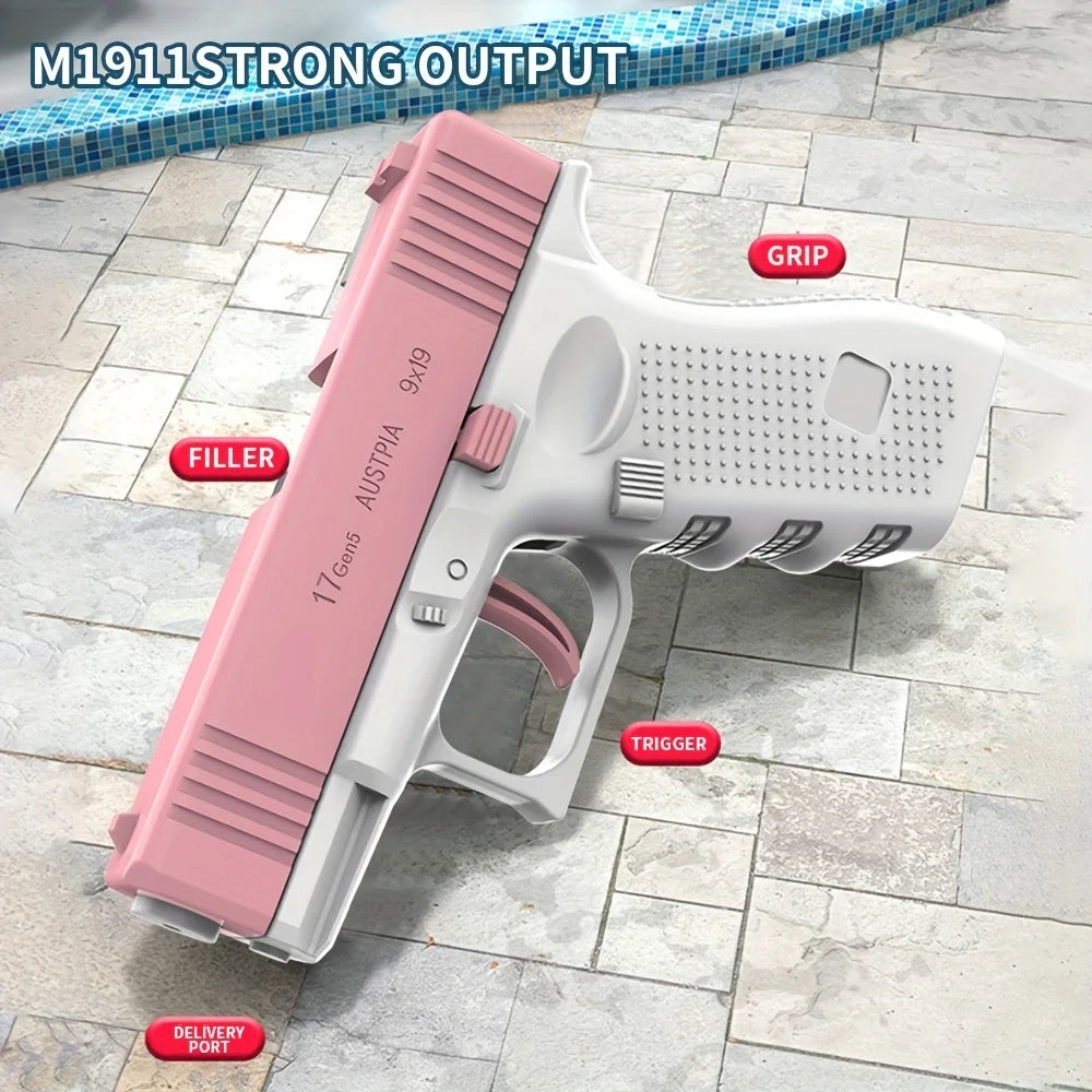 Summer Mini Water Gun Non Electric Pistol High-pressure Full Automatic Shooting Water Beach Toy Gun For Children Boy Girl Adults - Zecs shopping