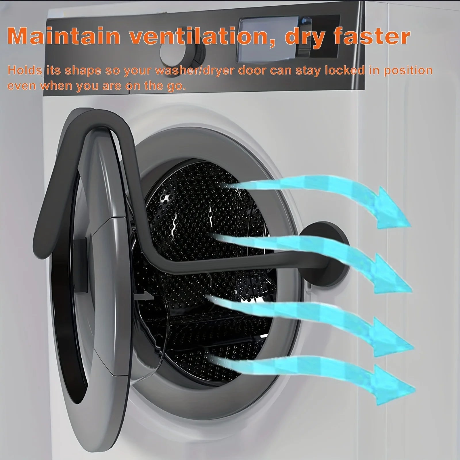 Magnetic Washer Door Prop-Stabilizer for Front Load Machines-Easy-Install Flex Design-Fits Most Washers & RV Laundry Doors
