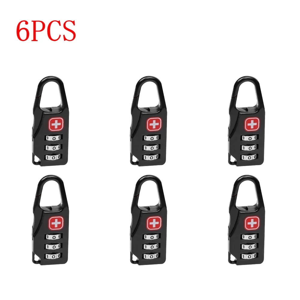 -PCS Portable Alloy Lock Padlock Outdoor Travel Luggage Zipper Backpack Handbag Safe Anti-theft Combination Code Number Lock