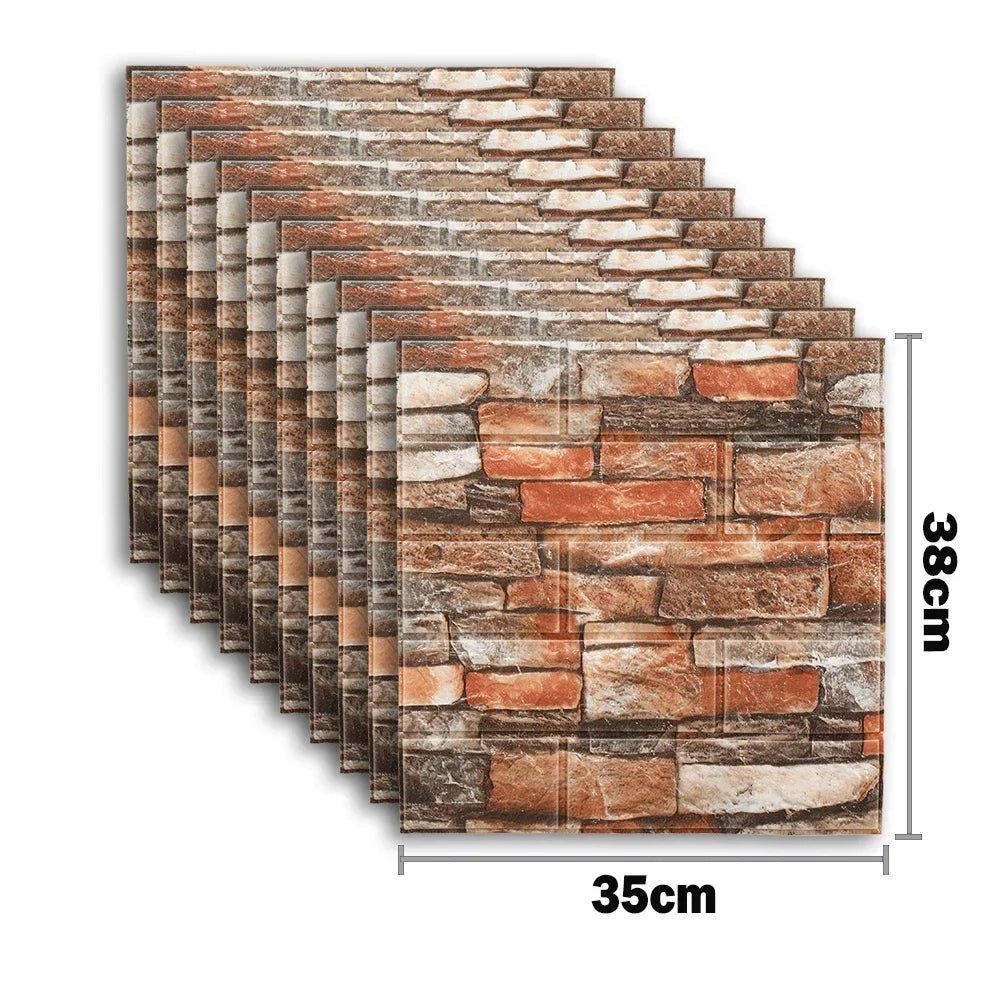 pcs Self Adhesive Decor D Foam Wall Stickers Pane Room Waterproof peel and stick Brick Wallpaper for Interior Decoration