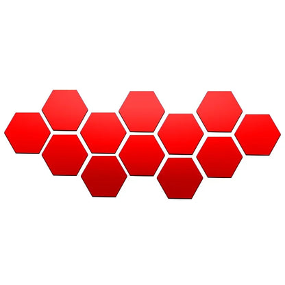 6/12pcs 3D Hexagon Mirror Wall Sticker Rose Gold DIY TV Background Living Room Stickers Wall Decor Bedroom Bathroom Home Decor - Zecs shopping