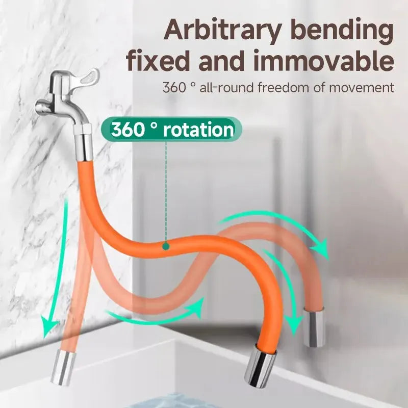 Kitchen Faucet Extension Extender Universal Rotating Silicone Flexible Hose Water Tap Pipe Tube for Bathroom Wash Basin