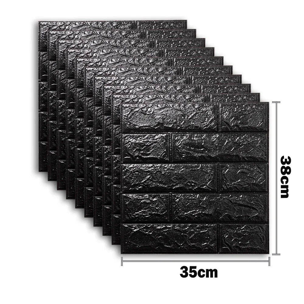 pcs Self Adhesive Decor D Foam Wall Stickers Pane Room Waterproof peel and stick Brick Wallpaper for Interior Decoration