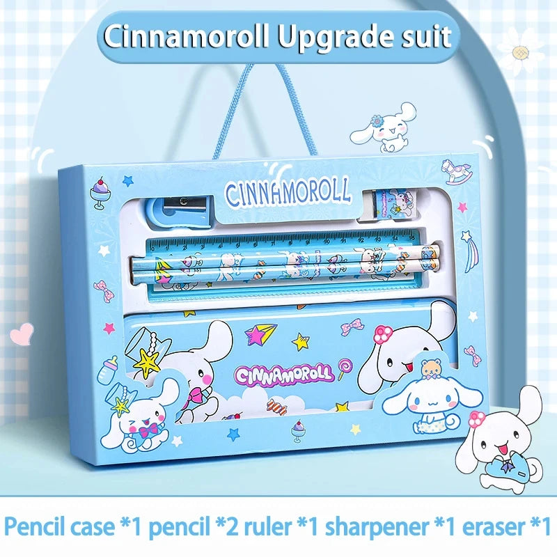 Sanrio Kuromi Melody Cinnamoroll Stationery Gift Box Girls Primary School -Piece School Supplies for Children Kawaii New Hot