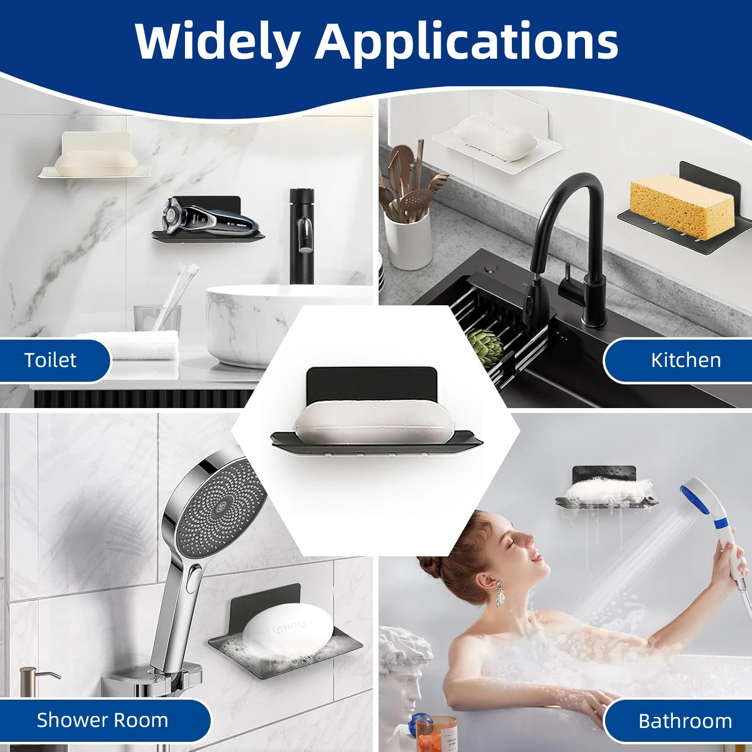 Aluminum Alloy Soap Holder Bathroom Soap Dish With Drain Water Wall Mounted Soap Box Bathroom Accessories