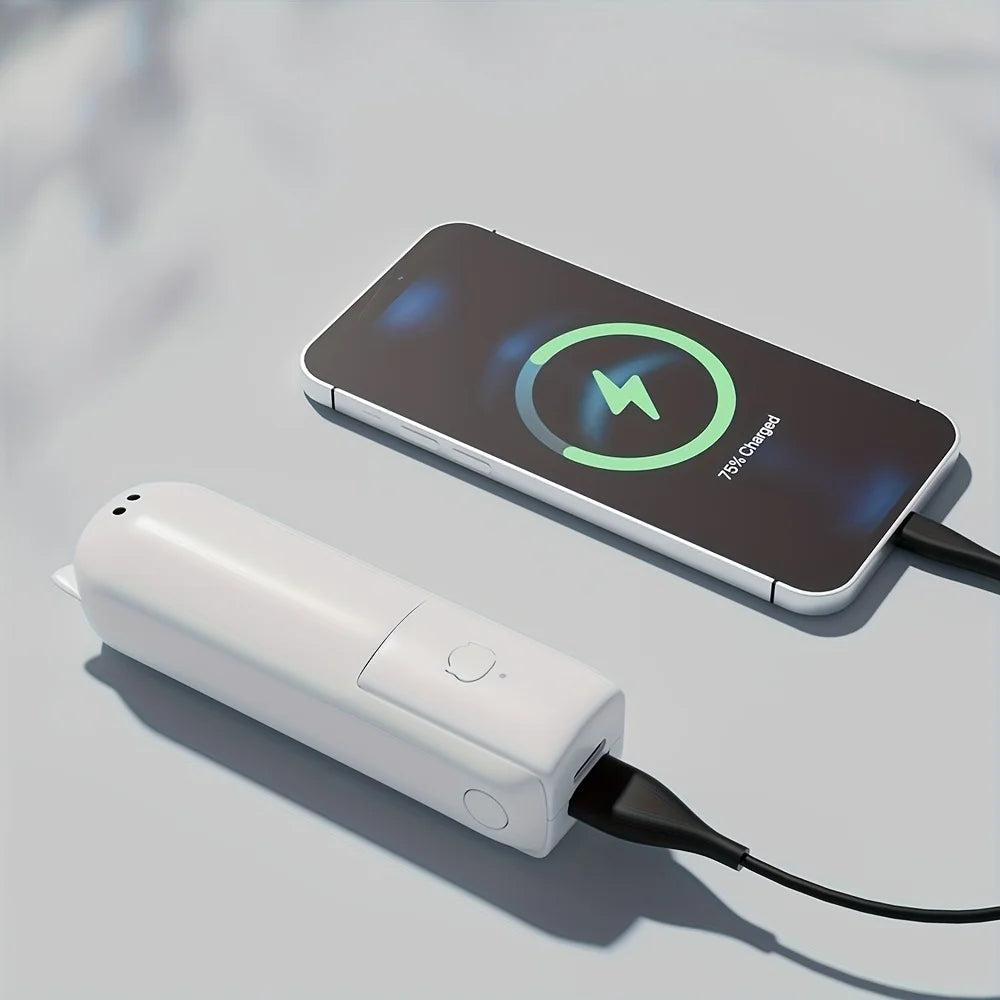 XIAOTREE Portable Mini Handheld Fan Small Pocket Fan USB Rechargeable Battery Fan Folding Cooling USB Hand Fan with Power Bank