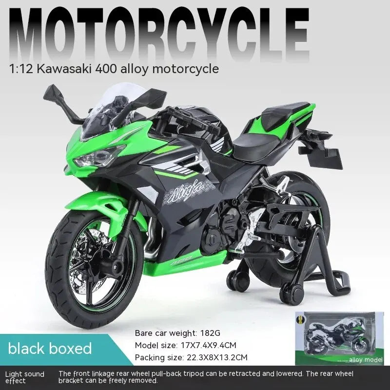 Kawasaki Motorcycle Die-Cast Model - Sound & Light Effects - Authentic Details - Fun For Kids & Motorcycle Lovers