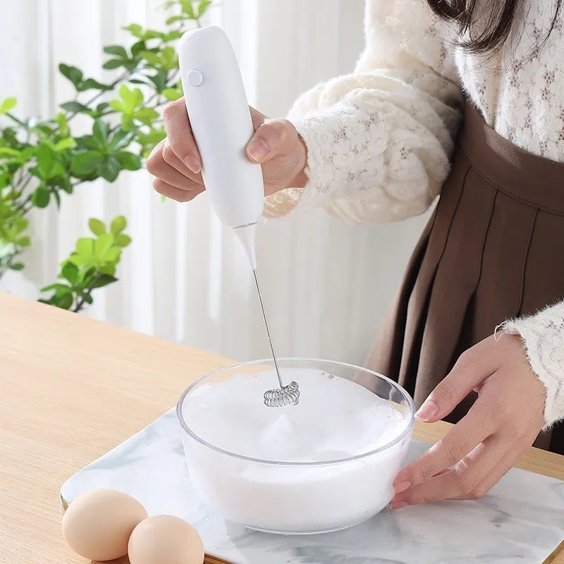 PC Battery Model Handheld Egg Beater Froth Mixer Kitchen Automatic Coffee Milk Foaming Mixer Kitchen Whisk Tools