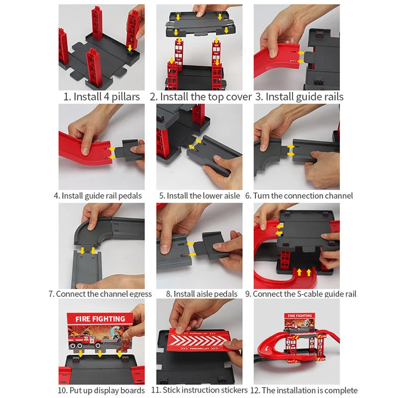 Childrens Track Parking Lot Fire Truck Police Engineering Premium & Affordable