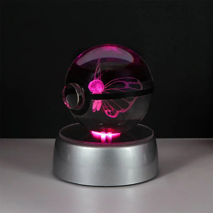 Pokemon 3D Crystal Ball LED Night Light – Pikachu, Gengar, Eevee & Mewtwo Collectible Lamp
