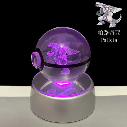 Pokemon 3D Crystal Ball LED Night Light – Pikachu, Gengar, Eevee & Mewtwo Collectible Lamp
