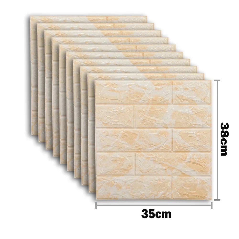 pcs Self Adhesive Decor D Foam Wall Stickers Pane Room Waterproof peel and stick Brick Wallpaper for Interior Decoration