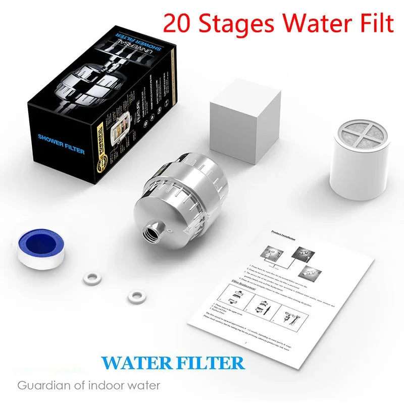 Stages High Output Shower Water Filter To Remove Chlorine Fluoride Heavy Metals Filtered Soften Hard Water For Shower Head