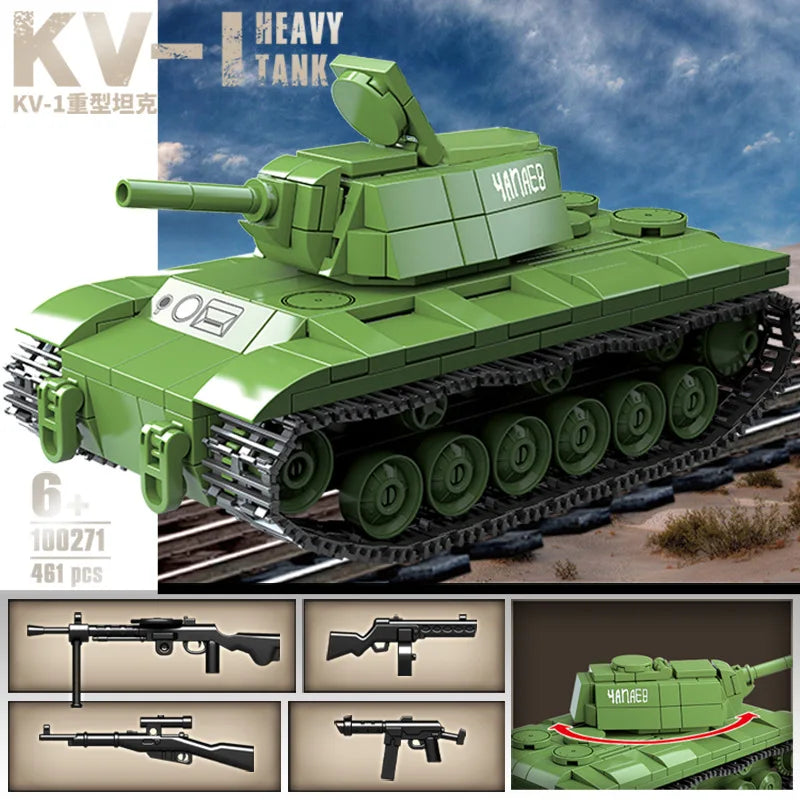 Ww Military Classic Model Tiger Leopard Kv- Kv- Is- Heavy Tank Collection Model Building Blocks Bricks