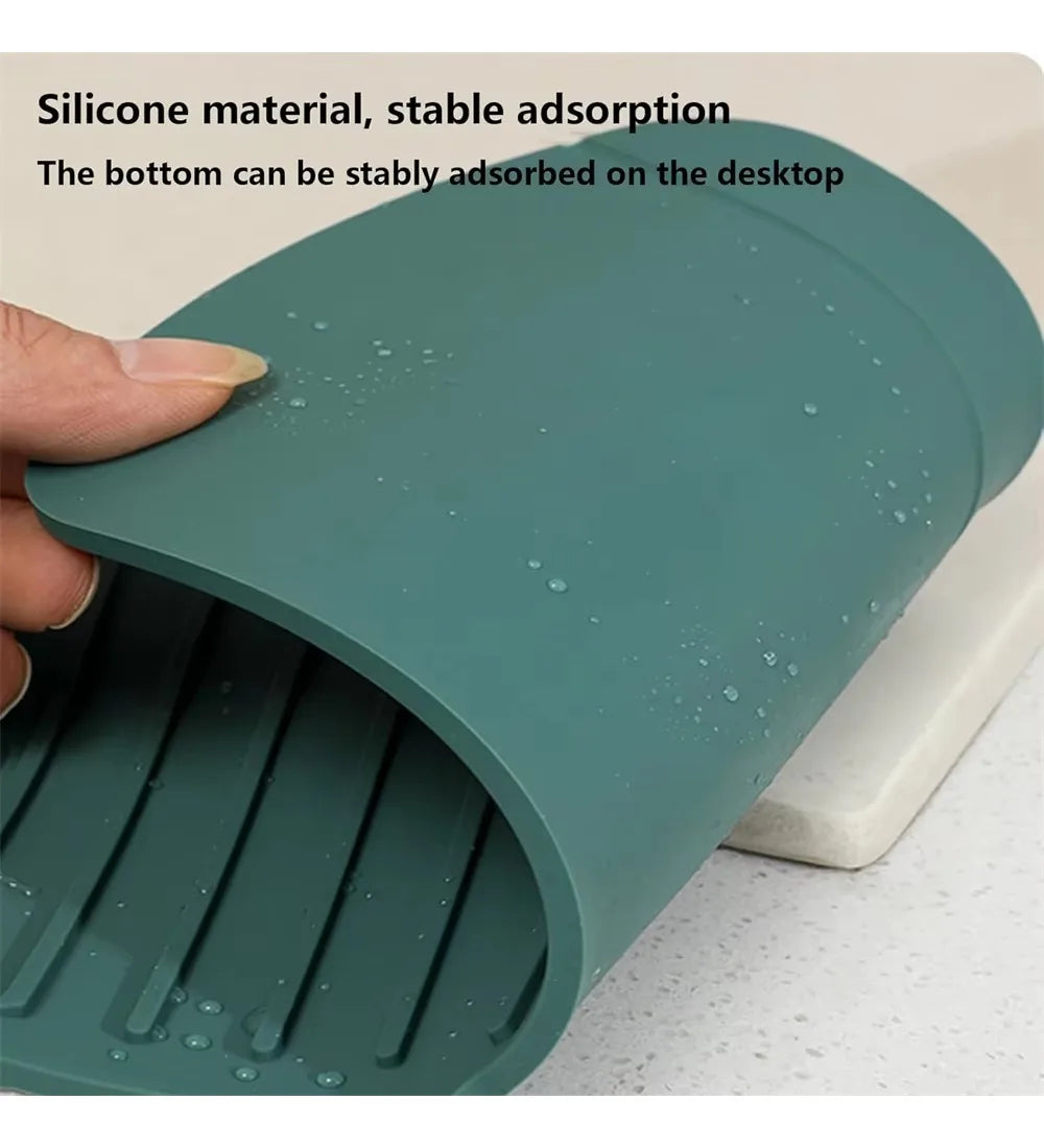 pc Kitchen Silicone Faucet Mat Water Ripples Faucet Water Catcher Mat Large Sink Splash Pad Bathroom Countertop Protector