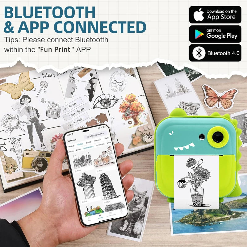 📸 Kids Instant Print Camera – Fun Thermal Photo & Video Toy Camera 🎁✨ (Perfect Gift for Boys, Girls & Family Moments)
