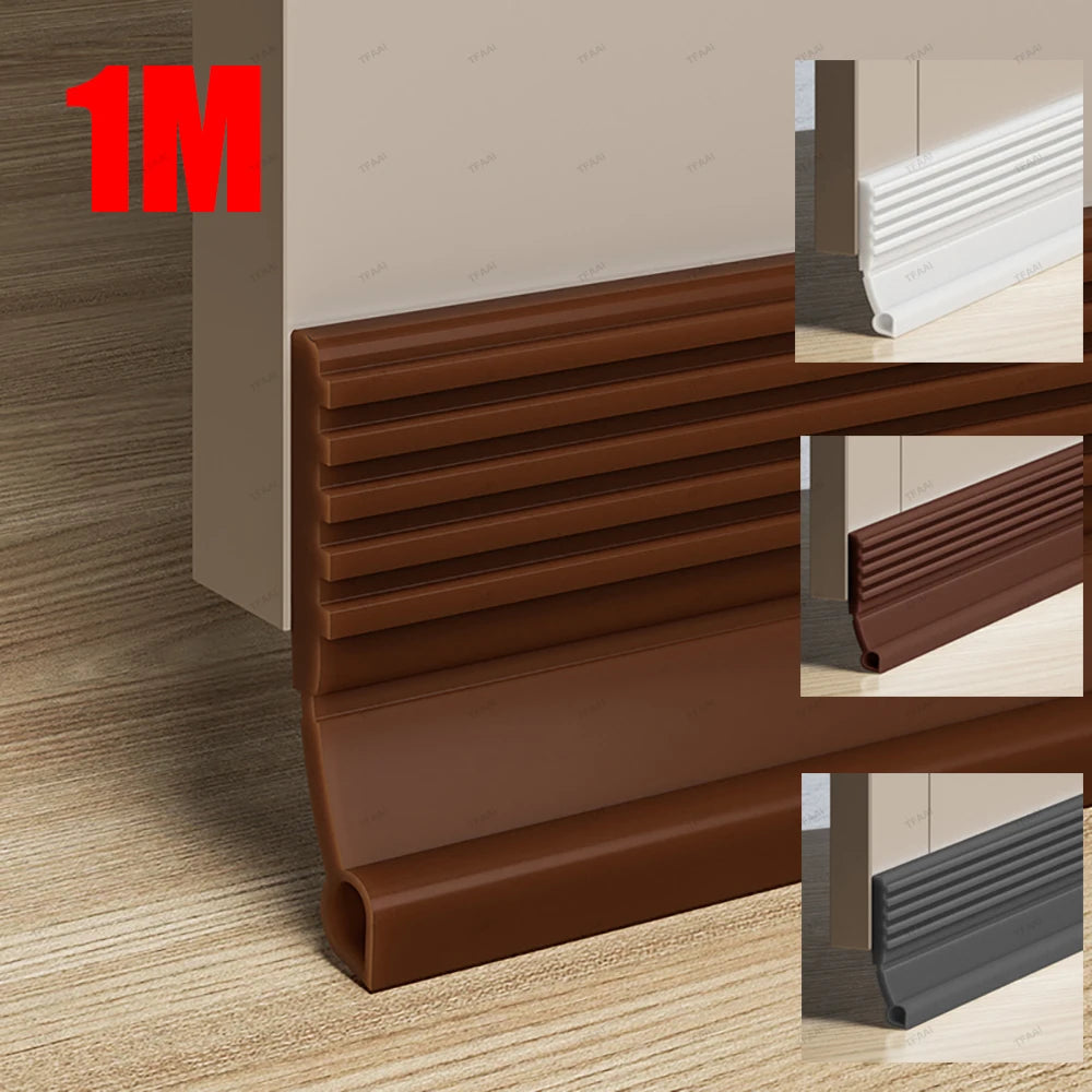 mm Height Door Seal Strip Flexible Soft TPE Under Door Weatherstrip M Self-Adhesive Dustproof Windproof Stripping
