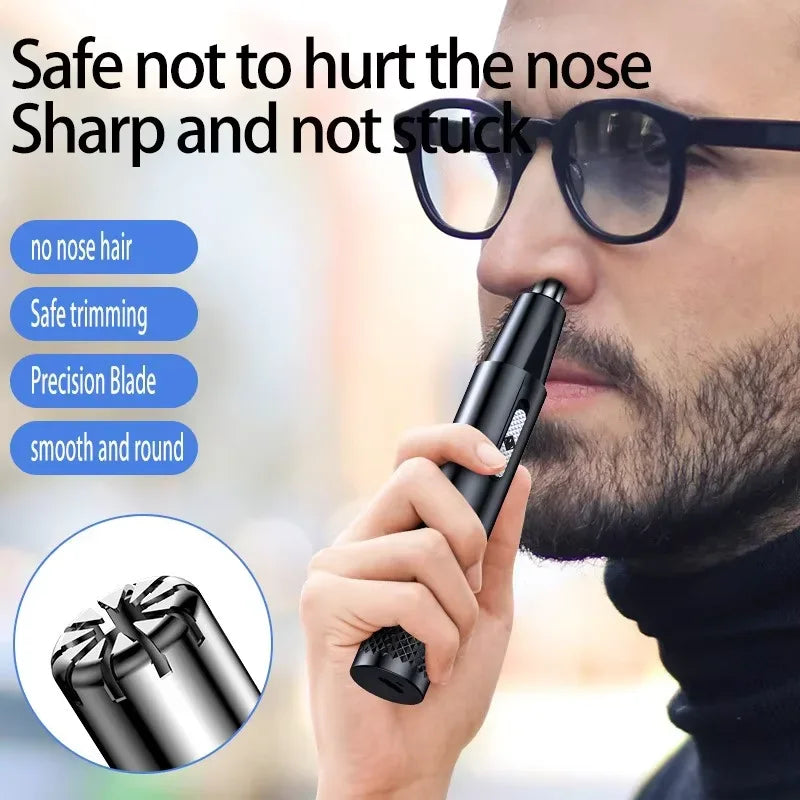 Portable Mini Nose Hair Trimmer Electric Facial Hair Removal Device For Men & Women Painless & Safe Shaver