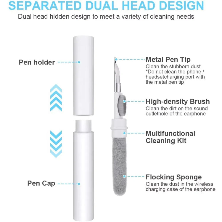 1pc Portable Bluetooth Earphone Plug Cleaning Tool Cleaning Set Dust Cleaning Pen Earphone Plug Cleaning Brush - Zecs shopping