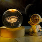 Aesthetic Moon Crystal Sphere Creative Clear Glass Galaxy Globe Night Light Crystal Ball Lamp Desktop Decoration Home Ornament - Zecs shopping
