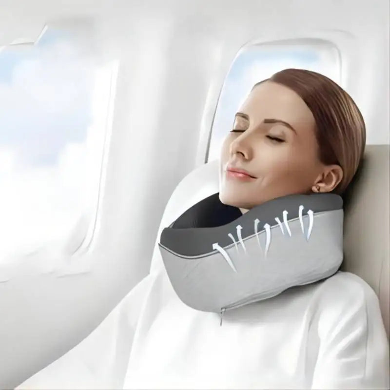 Travel Neck Pillow Travel Neck Cushion Durable U-Shaped Travel Pillow Portable U-Shaped Pillow Undeformable Airplan - Zecs shopping