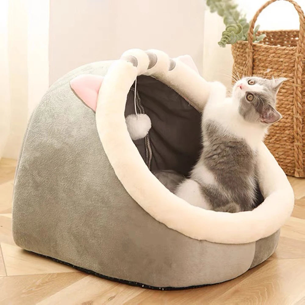 1PC Four Seasons Universal Semi-Closed Cute Comfortable Cat Nest Bed Warm Pet Nest - Zecs shopping
