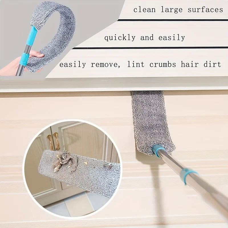 Long Handle Mop Telescopic Duster Cleaning Brush Bendable Head Extendable Pole Long Flat Flexible Duster For Home Cleaning Tool