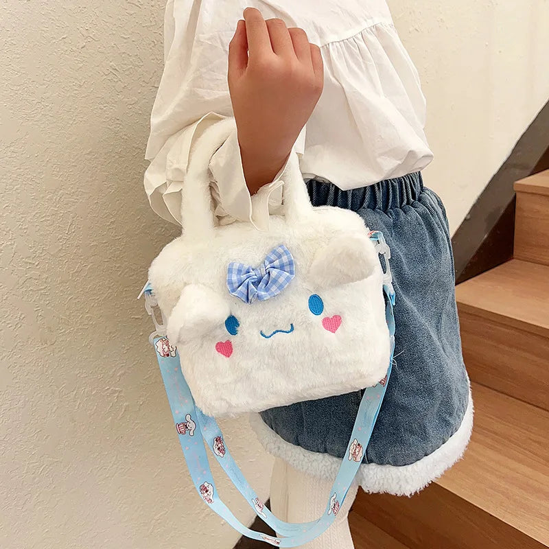 Sanrio Bag Kawaii Kuromi Cinnamoroll My Melody Cartoon Anime Plush Handbag Cosmetic Bag Travel Storage Bag Women Girl Gifts - Zecs shopping