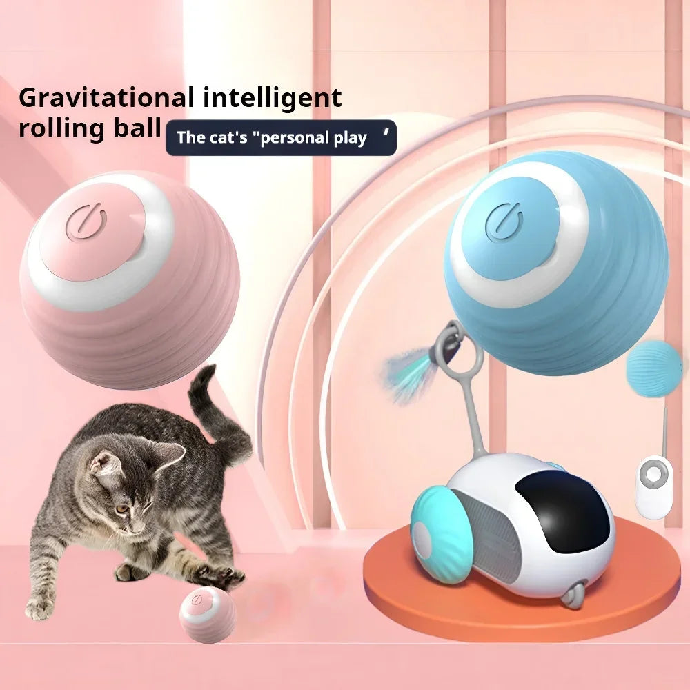 Cat Interactive Ball Smart Cat Toys for Pet Indoor Automatic Rolling Ball Electronic Interactive Cat Toy Cat Game Accessories - Zecs shopping