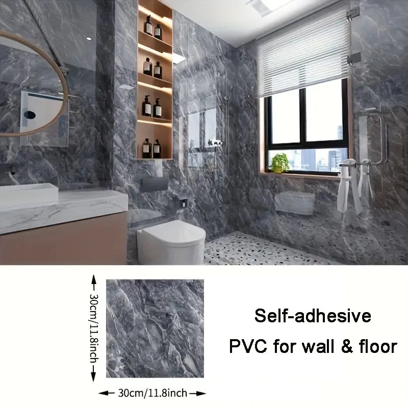 pcs PVC Imitation Marble Floor Stickers Self-adhesive Wall Stickers Waterproof Bathroom Living room Moden Decoration Decals