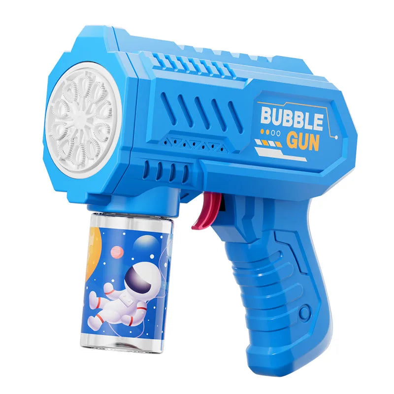 One Pack Of Childrens Launcher Handheld Portable Electric Automatic Bubble Gun LED Light For Boys And Girls