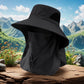 Summer UV Protection Fishing Hat – Wide Brim Neck Flap Sun Hat for Hiking & Camping