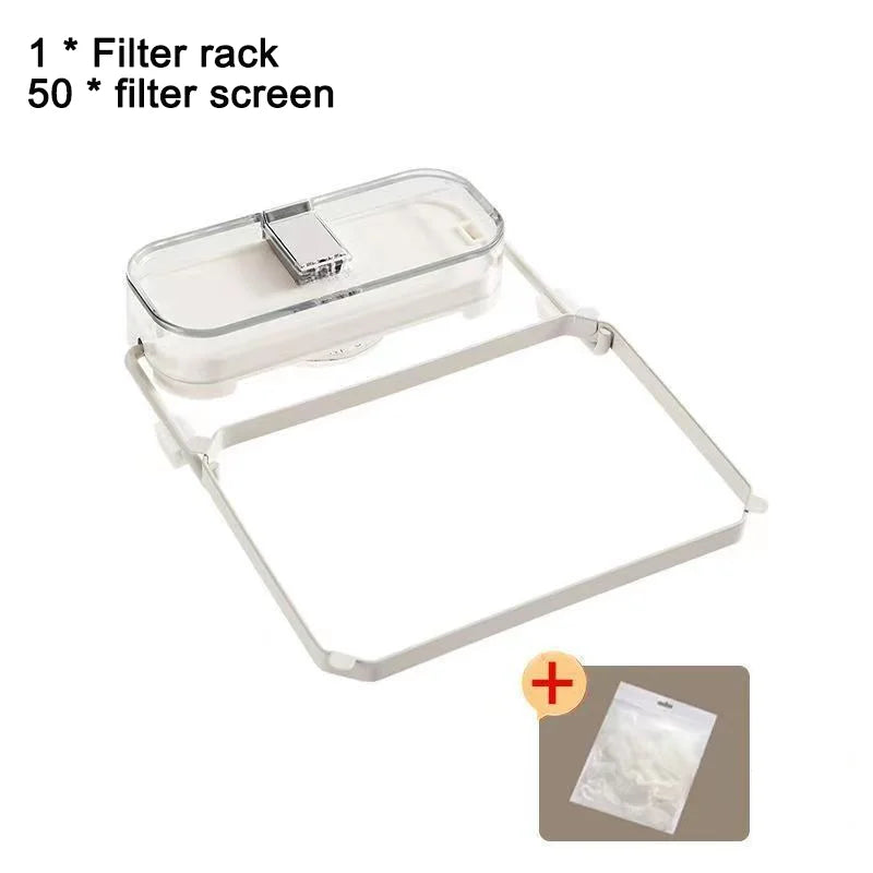 Kitchen Sink Filter Rack With pcs Net Filter Bag Foldable Multi-Purpose Drainage Basket Leftovers Soup Food Drainer Shelf