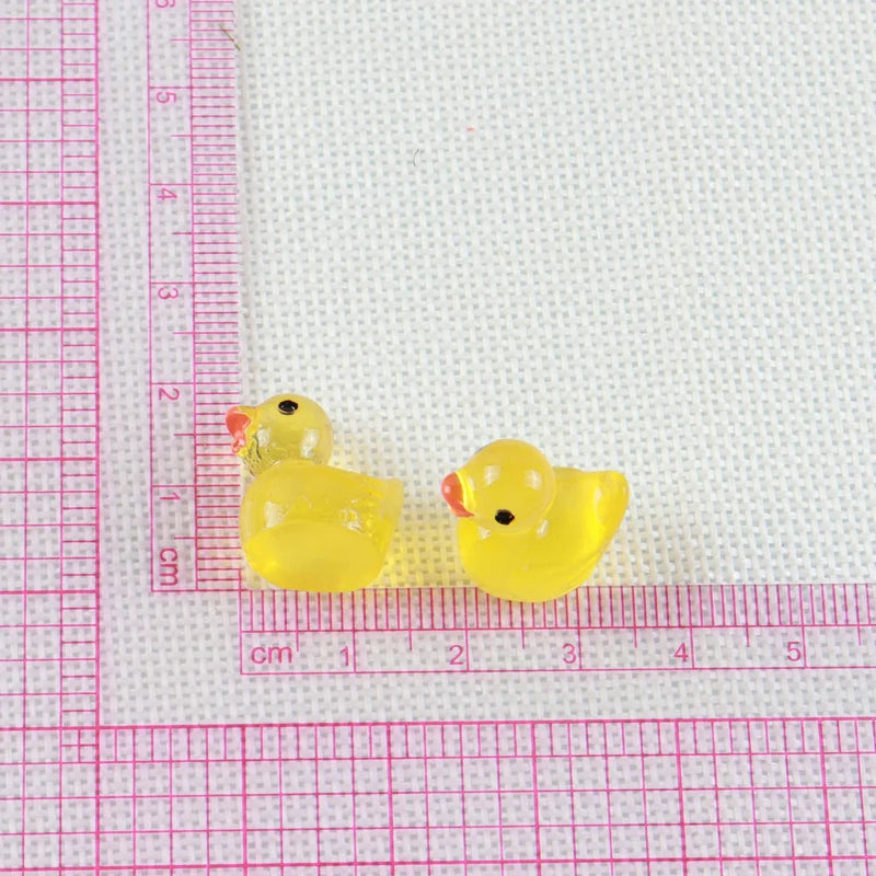 Luminous Duckling Cute Animal Ornament diy Car Ornament Bedroom Decoration Accessories Micro Landscape Ornament 100Pcs - Zecs shopping