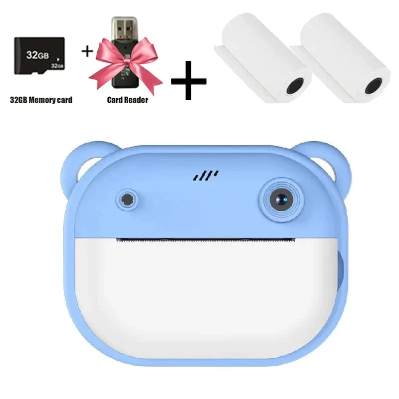 Kids Digital Instant Camera Thermal Photo & Video Toy with GB Memory
